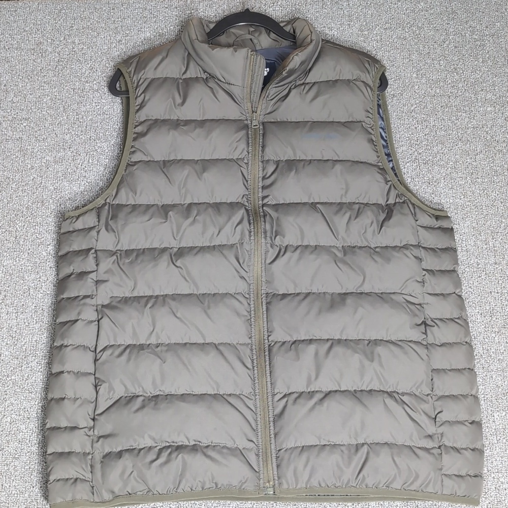 Lands End Classic Down Fill Puffer Vest Size Large In Olive Green